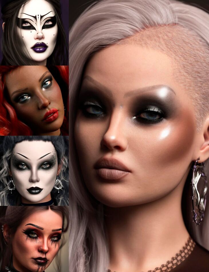 Dark Dahlia LIE Makeup for Genesis 9_DAZ3D下载站