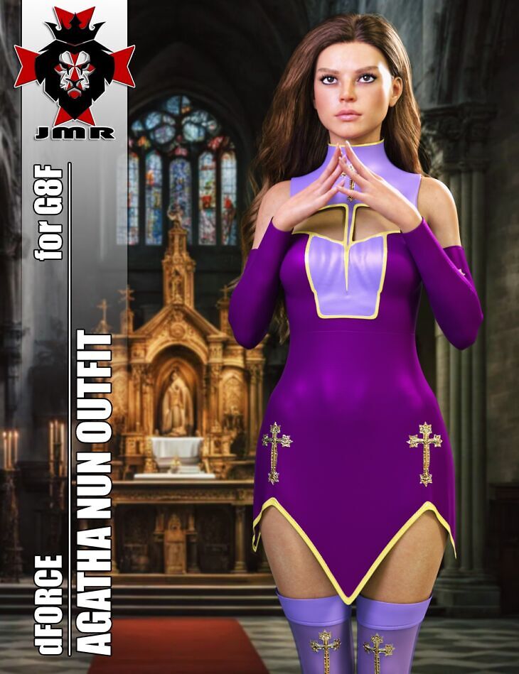 JMR dForce Agatha Nun Outfit G8F_DAZ3D下载站