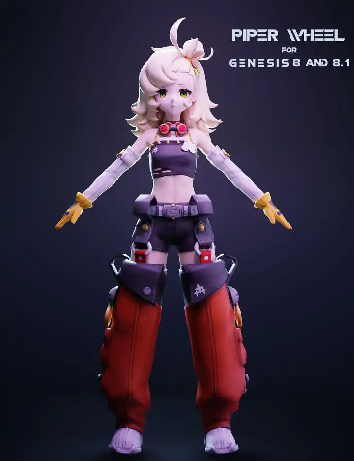 Piper Wheel For Genesis 8 and 8.1 Female_DAZ3D下载站