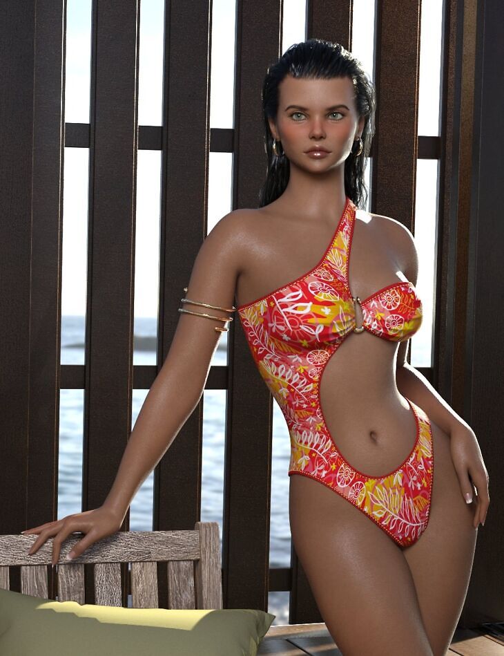 Sirens: X-Fashion Asymmetric Cut Swimsuit_DAZ3DDL