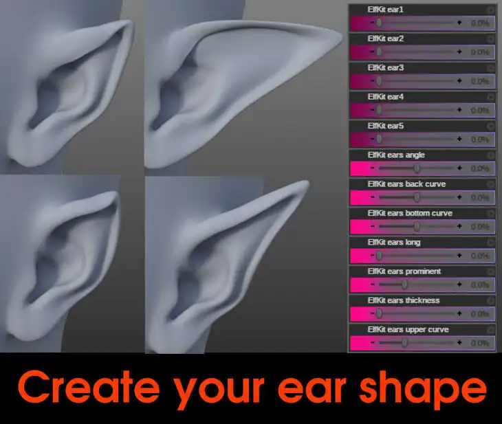 The Elf Morph Kit for G9_DAZ3DDL