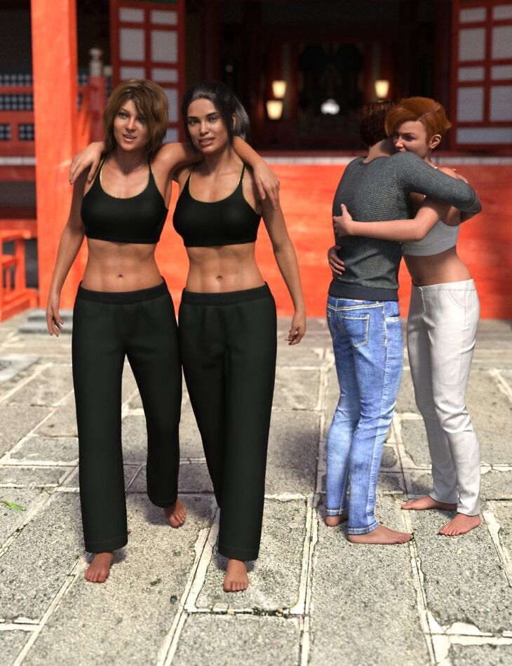 Together With Friends Poses for Genesis 9, 8, and 8.1 Female_DAZ3DDL