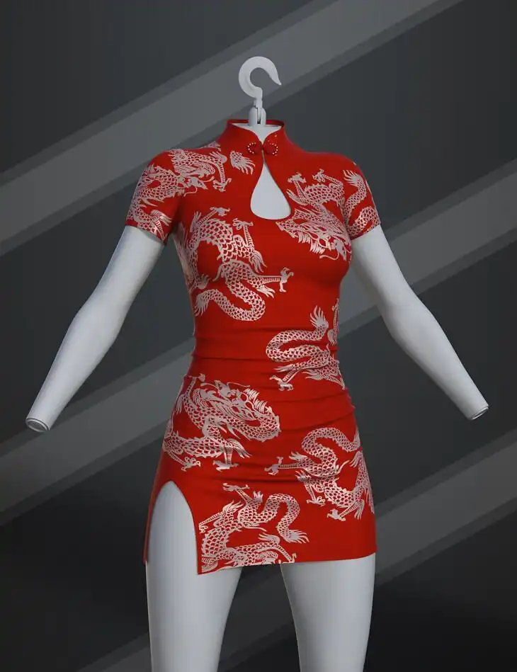 dForce SU Cheongsam Dress for Genesis 9, 8.1, and 8 Female_DAZ3DDL