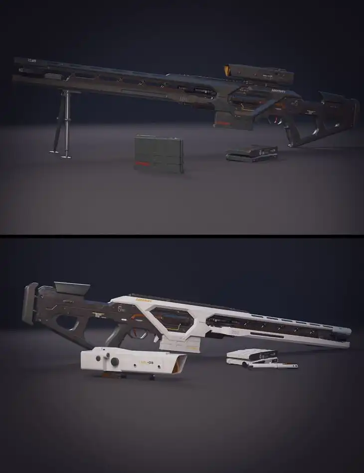Energy Sniper Rifle and Accessories_DAZ3D下载站