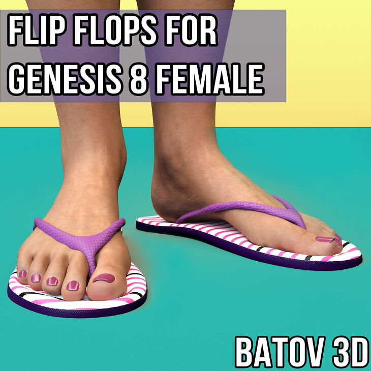 Flip Flops for Genesis 8 Female_DAZ3DDL