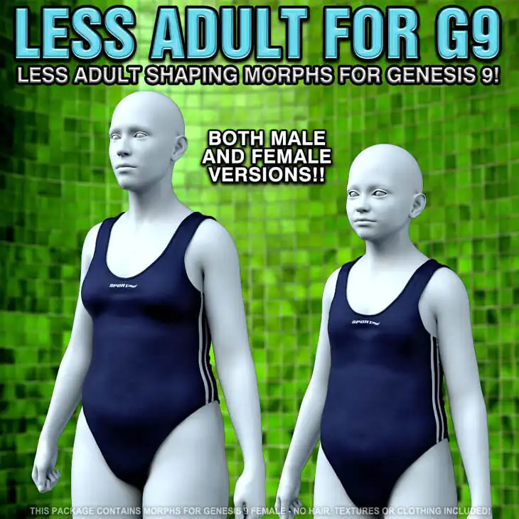 Less Adult Morphs for Genesis 9 Male and Female_DAZ3DDL