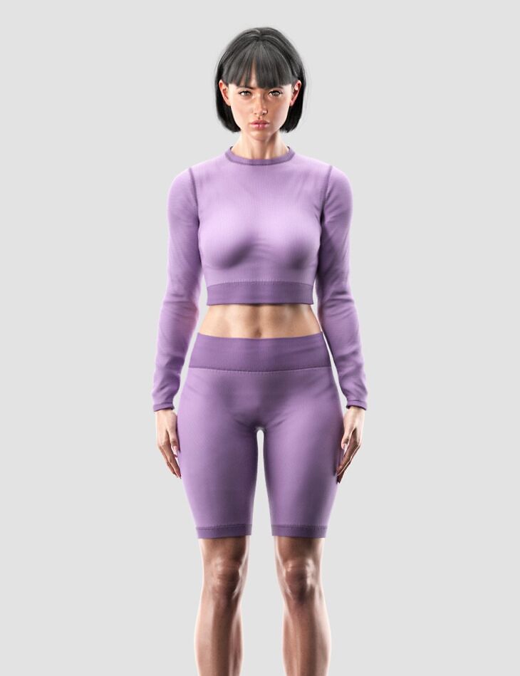 Peach Sports Outfit for Genesis 9_DAZ3DDL