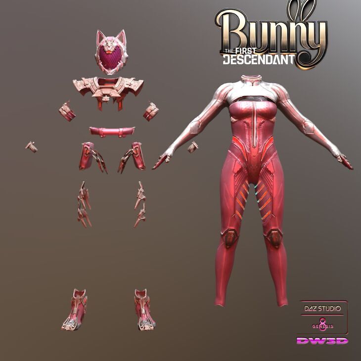 TFD Bunny Costume for G8F_DAZ3DDL