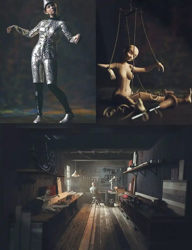 Wooden Puppet Bundle_DAZ3DDL