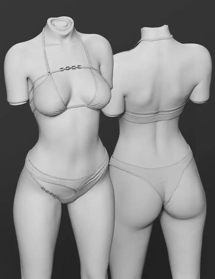 X-Fashion Cheeky Bikini Set for Genesis 9 and 8 Female_DAZ3DDL