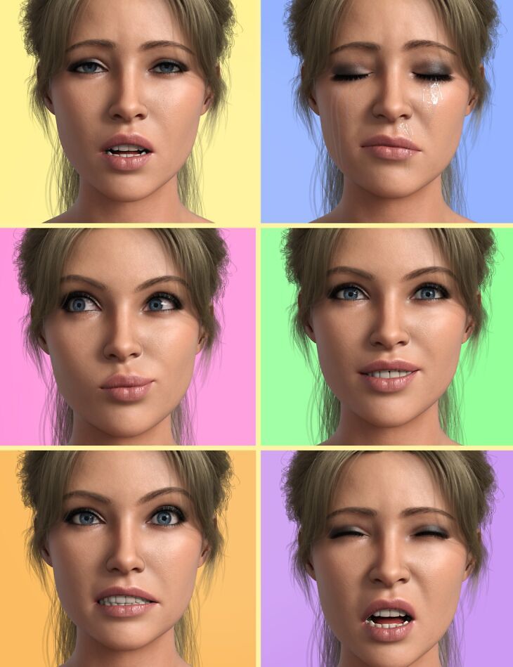 Z Basic Emotions 2 Expressions for Genesis 9_DAZ3DDL