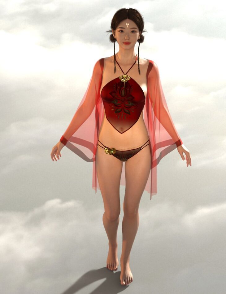 dForce Lala Chinese Underwear for Genesis 9_DAZ3DDL