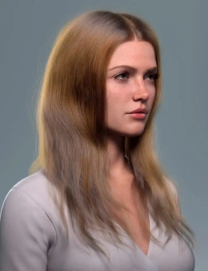 dForce Strand-Based Beach Style Long Hair for Genesis 9_DAZ3D下载站