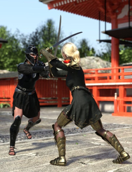 刀片冲突为创世纪9和创世记8女性姿势 - Clash Of Blades Poses for Genesis 9 and Genesis 8 Female_DAZ3D下载站