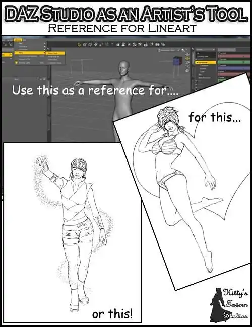 DAZ Studio as an Artist’s Tool: Reference for Lineart_DAZ3DDL