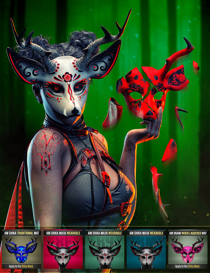 FPE Artisan Mask Shika for Genesis 8 and 9_DAZ3D下载站