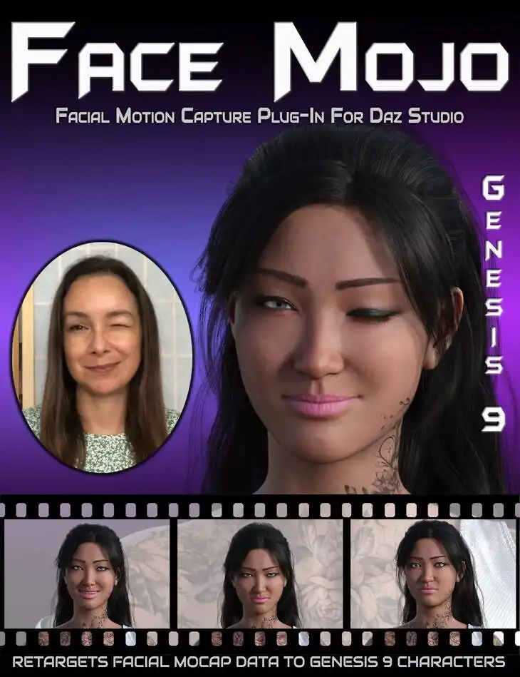Face Mojo – Facial MoCap Retargeting for Genesis 9_DAZ3D下载站