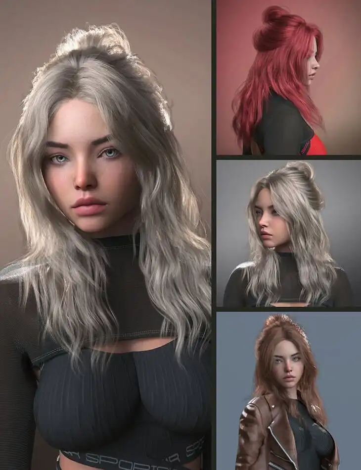MB Reann Hair and MB Reann for Genesis 9 Feminine_DAZ3D下载站