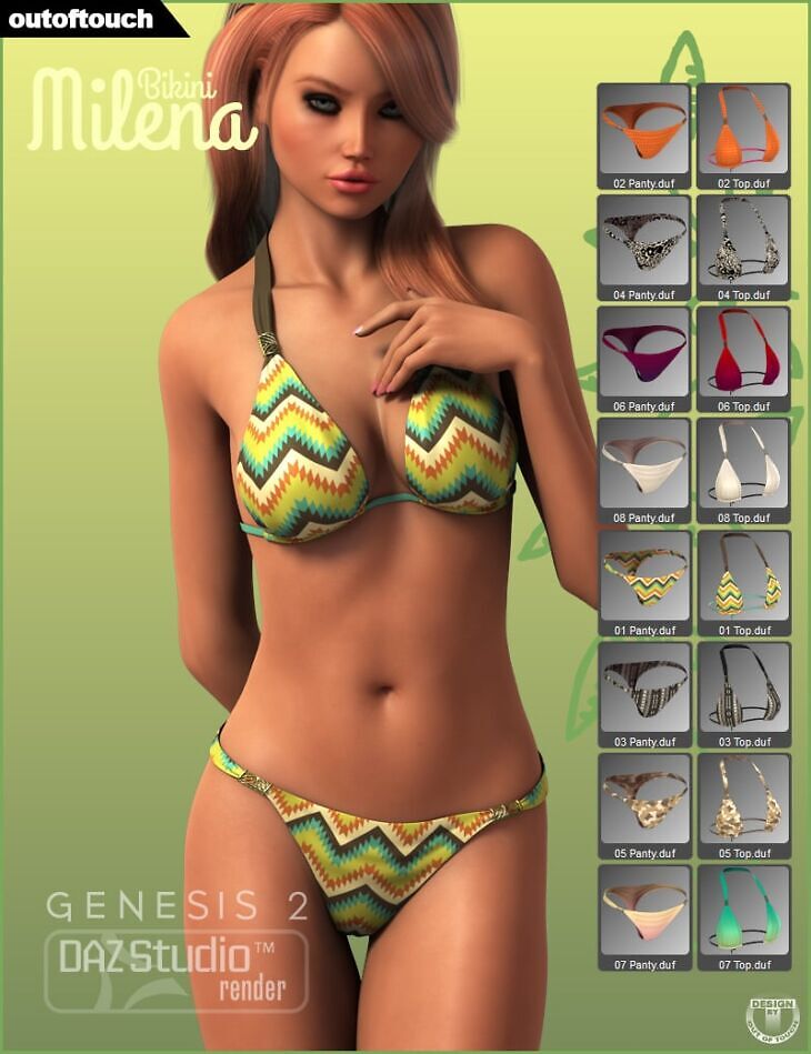 Milena’s Bikini for Genesis 2 Female(s)_DAZ3D下载站