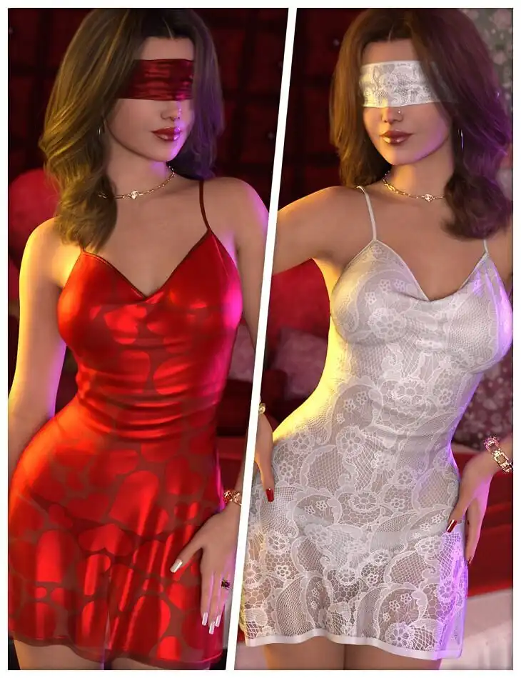 Seduction Textures for dForce SU Nightdress and Blindfold_DAZ3D下载站