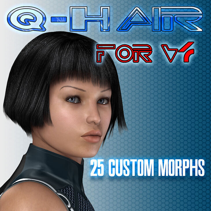 Slide3D Q Hair for V4_DAZ3D下载站