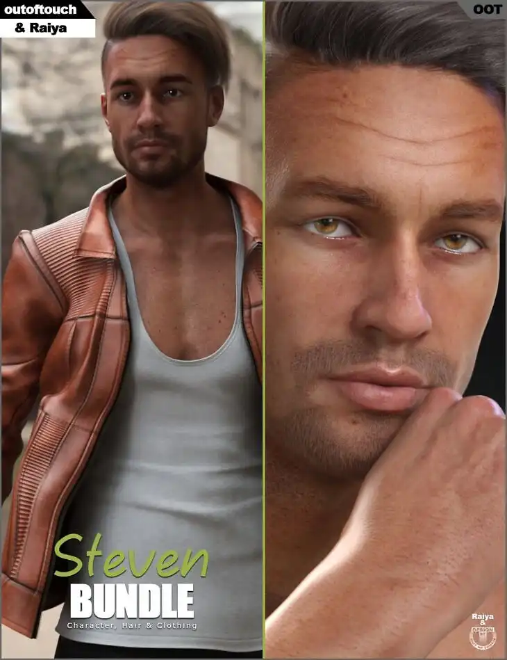 Steven Character, Clothing and Hair Bundle_DAZ3D下载站