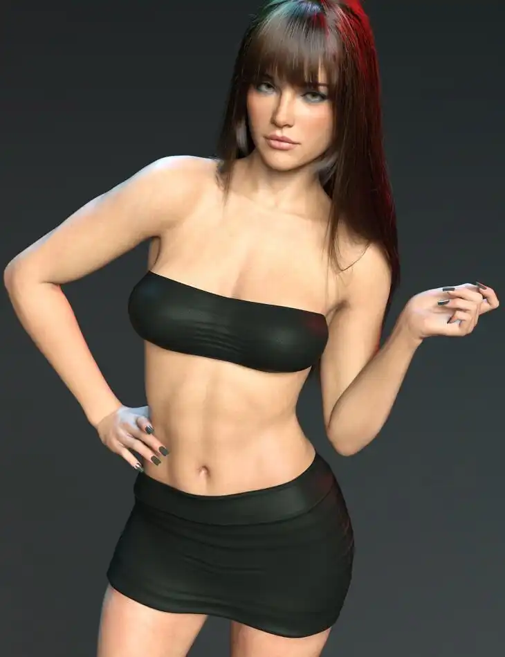 X-Fashion Angelina Leather Outfit for Genesis 9 and 8, 8.1 Female_DAZ3DDL