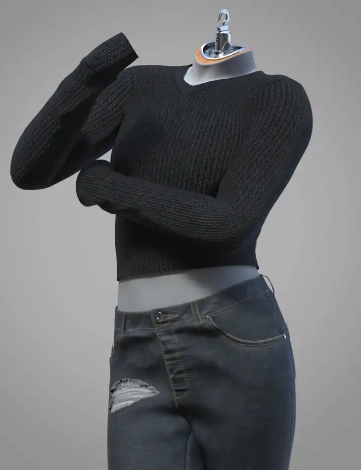 dForce KuJ Denim and Leather Jacket Set For Genesis 9_DAZ3DDL