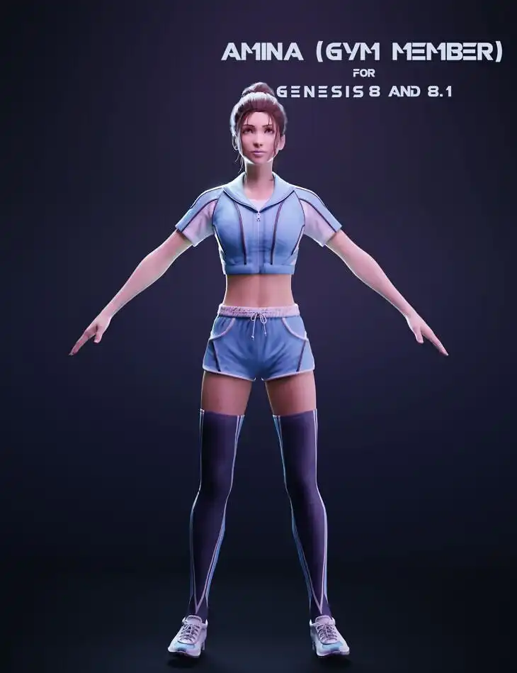 Amina (Gym Member) For Genesis 8 and 8.1 Female_DAZ3DDL