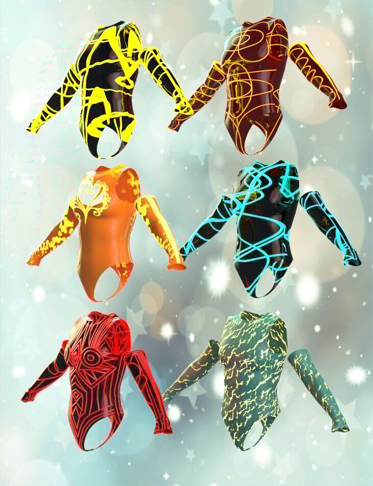 DNA Neon Leotard for Genesis 9_DAZ3D下载站