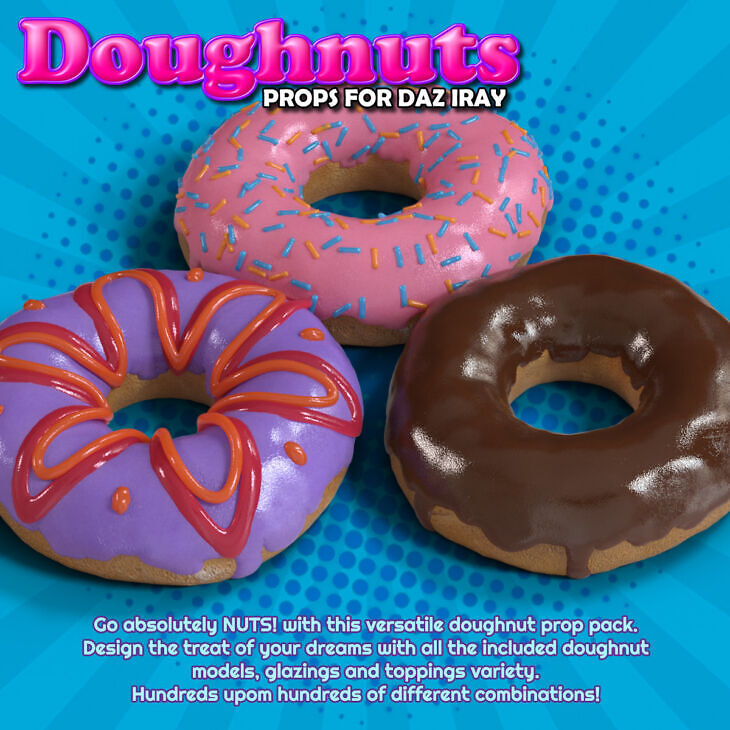 Exnem Doughnuts Props for DAZ Studio and IRAY_DAZ3D下载站