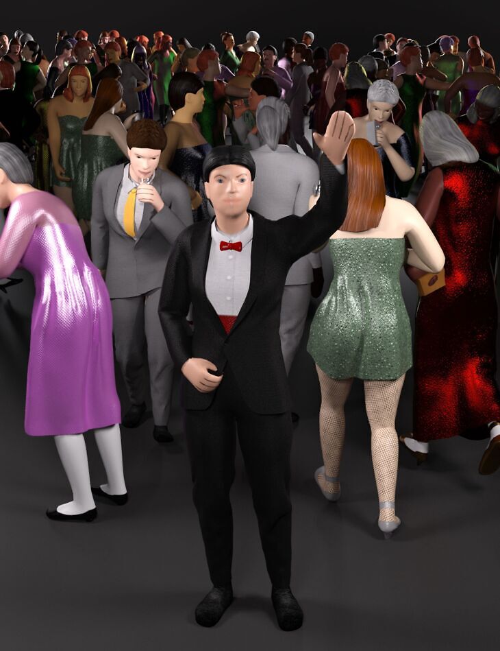 LowPoly Crowd Creator Expansion: Dinner and a Show_DAZ3D下载站
