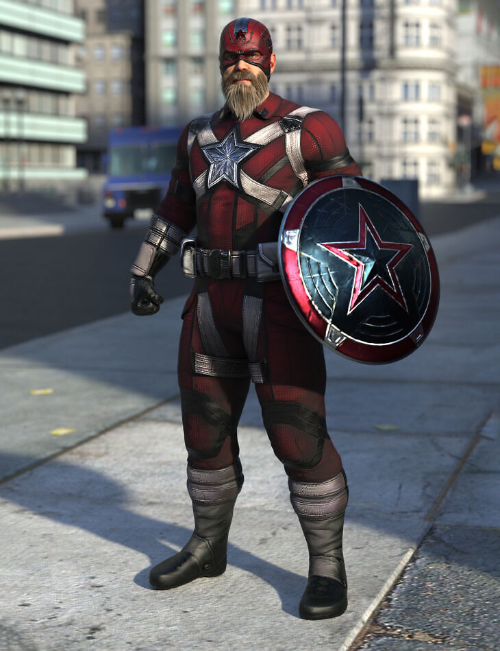 MCU Red Guardian Outfit for G8M_DAZ3DDL