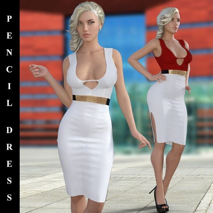 Pencil Dress For G8F_DAZ3D下载站