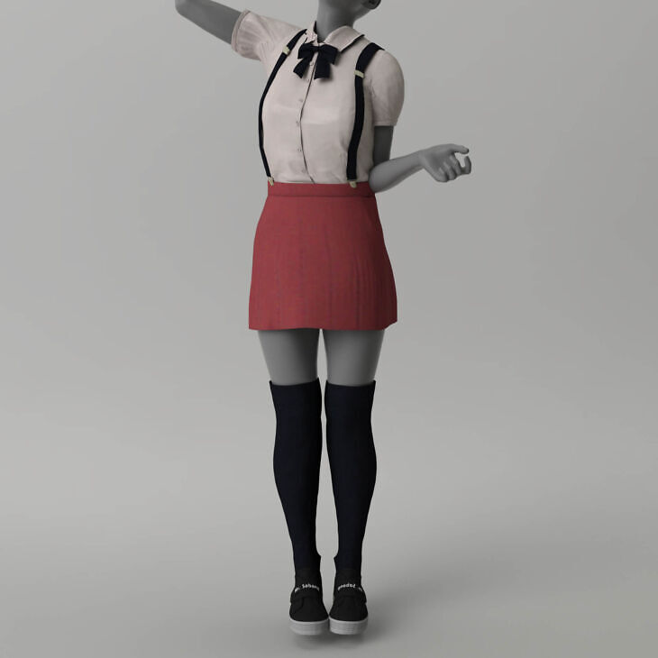 School Uniform Set for Genesis 8 Female_DAZ3D下载站