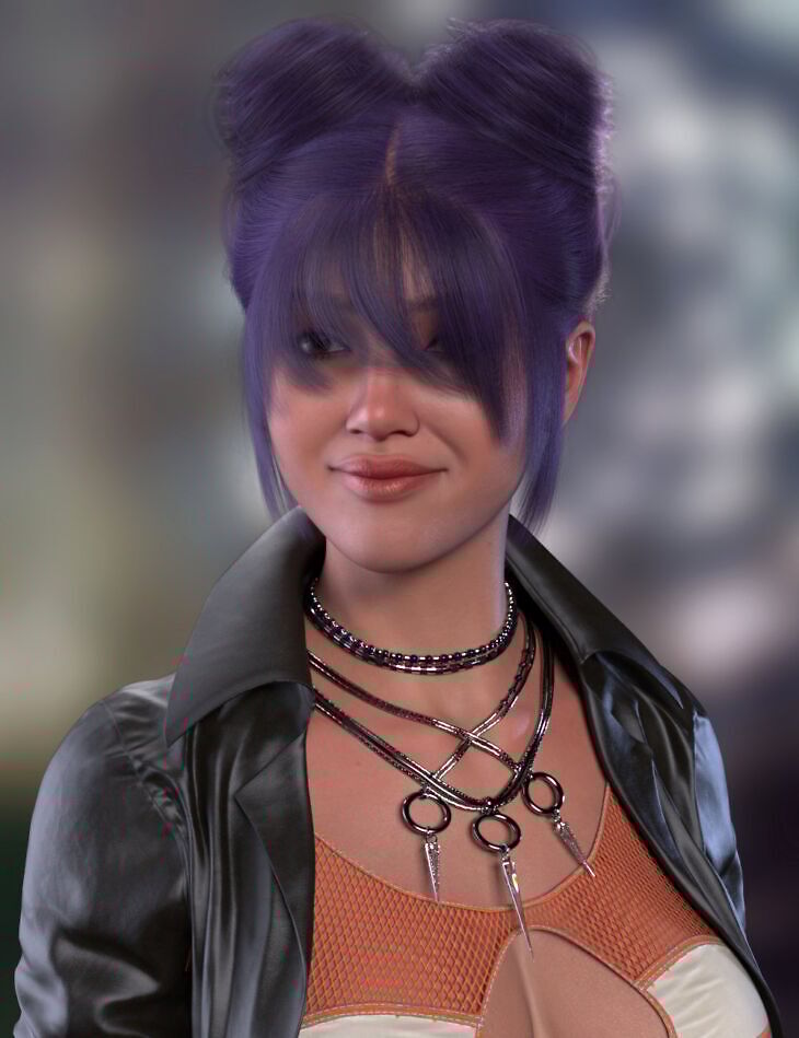 Sweet Buns Hair for Genesis 9_DAZ3D下载站