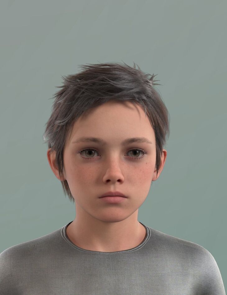 XYZ Little Boy Hair for Genesis 9_DAZ3D下载站