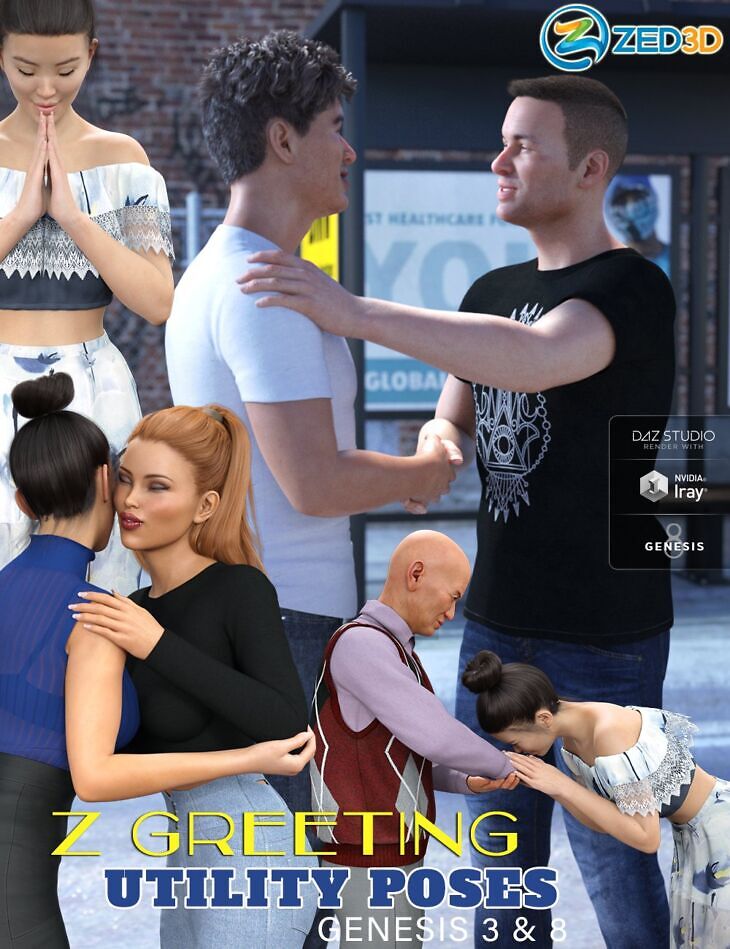 Z Greeting Poses for Genesis 3 and 8_DAZ3D下载站