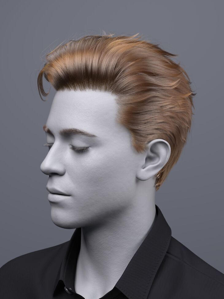 dForce FV Dramatic Side Sweep Hair for Genesis 9_DAZ3D下载站