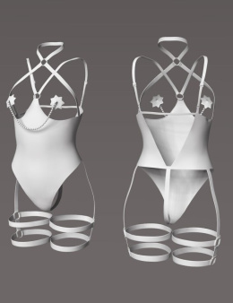 DFORCE GN性感皮革紧身衣裤，用于创世纪9、8.1和8女 - dForce GN Sexy Leather Bodysuit for Genesis 9, 8.1, and 8 Female_DAZ3D下载站
