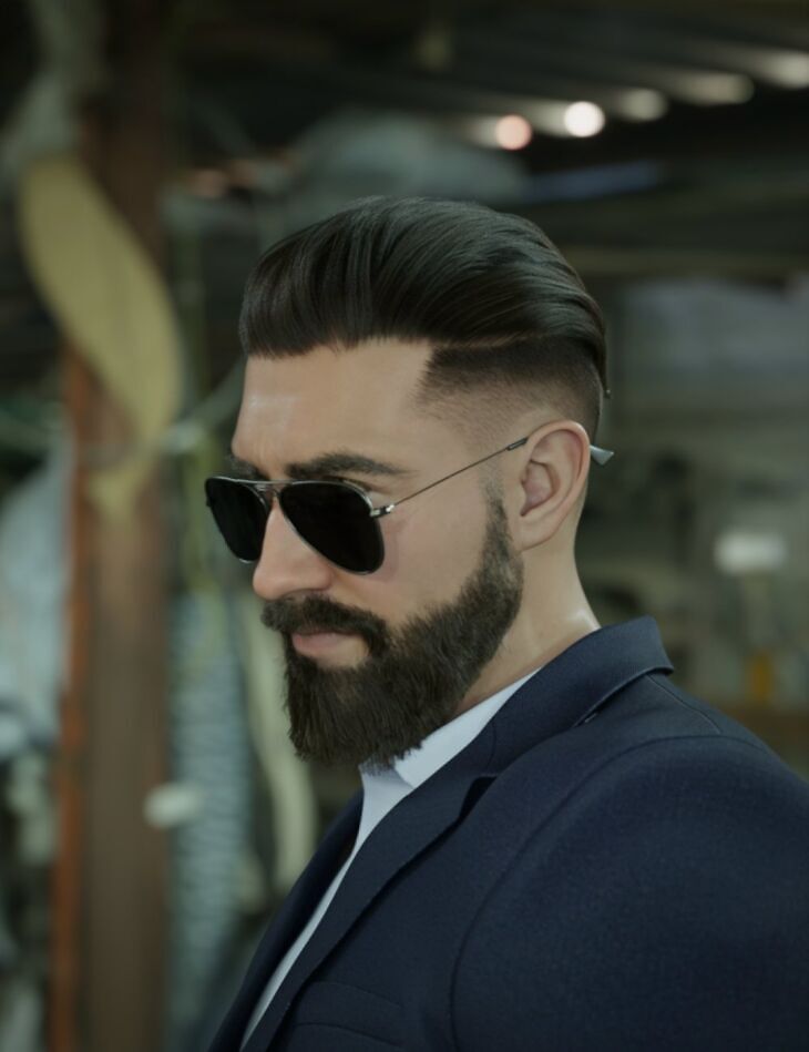 dForce Johny Fade Hair and Beard For Genesis 9_DAZ3D下载站