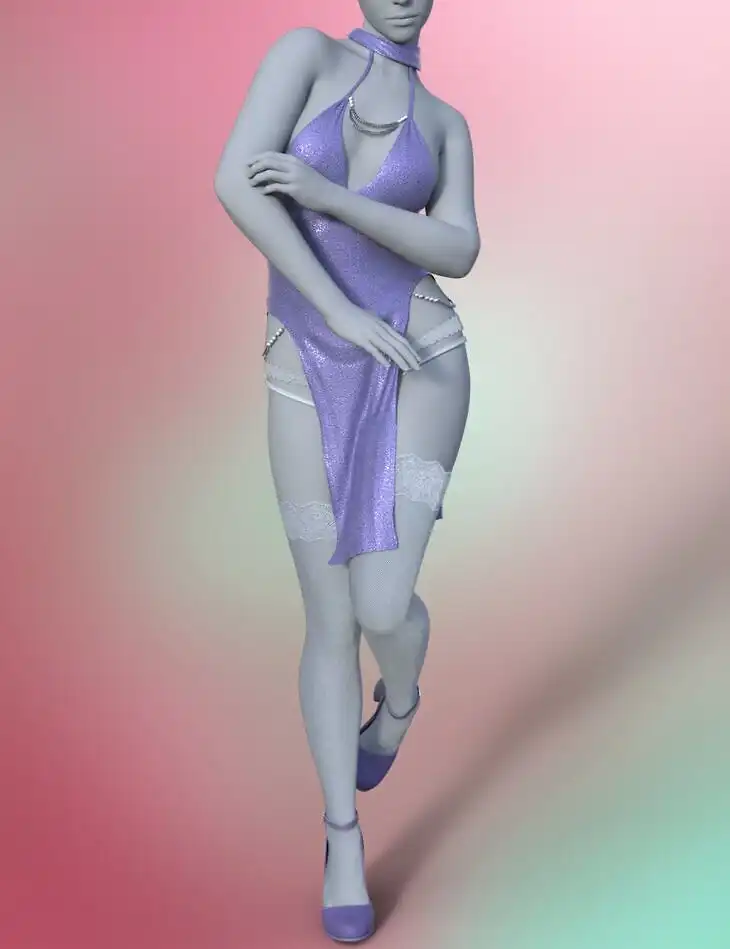 dForce Sexy Slim Skirt Outfit for Genesis 9_DAZ3DDL