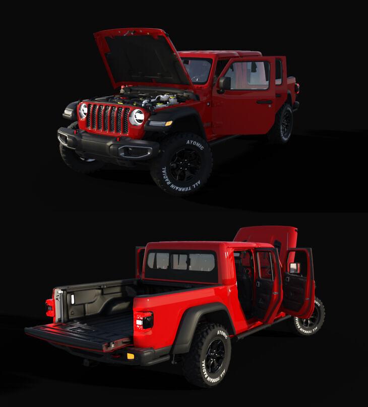 2019 Jeep Gladiator for Daz Studio_DAZ3D下载站