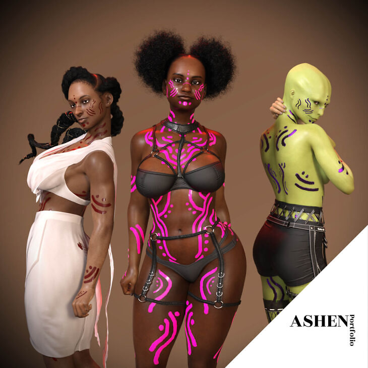 Alomar Body Paint for G8F_DAZ3D下载站