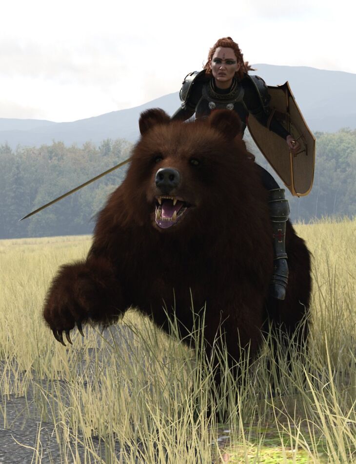 Bear Rider Poses for Sylvia 9 And AM Brown Bear_DAZ3DDL