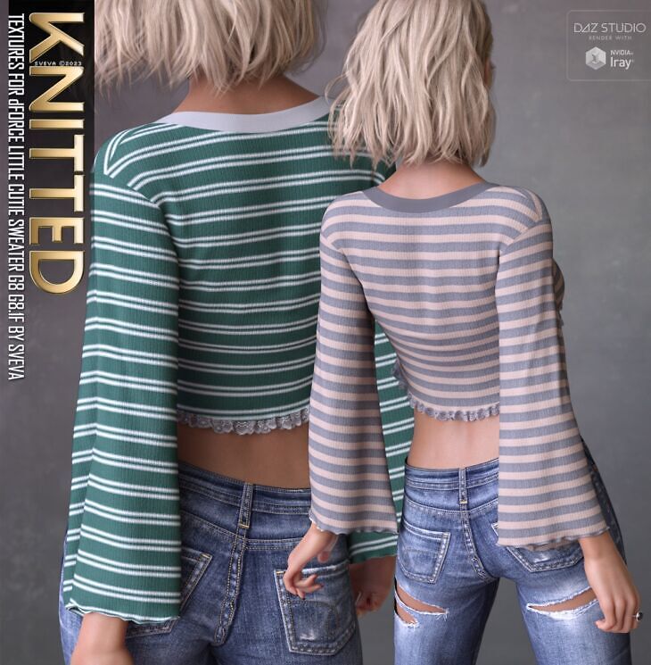 Knitted Textures for dForce Little Cutie Sweater_DAZ3D下载站