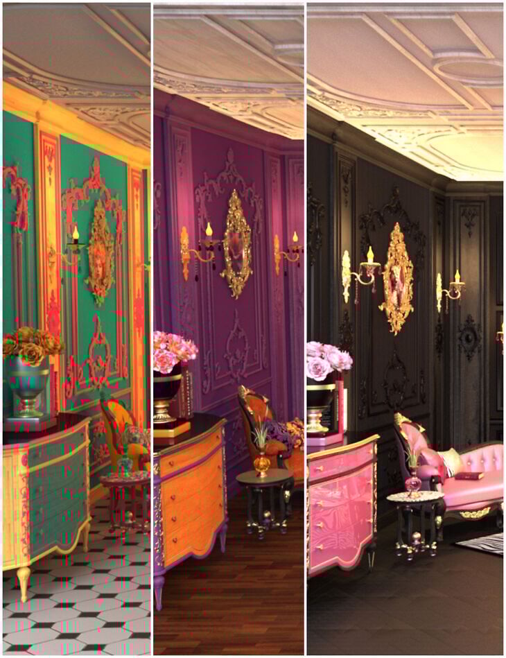 Rococo Room Pop Collection Texture Set_DAZ3DDL