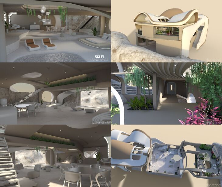 SciFi Living Space by TruForm_DAZ3D下载站