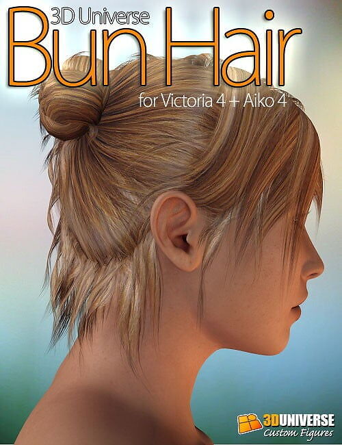 V4A4 Bun Hair_DAZ3D下载站