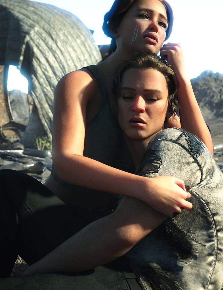 Z Last Breath Couple Poses for Genesis 9 and 8_DAZ3D下载站